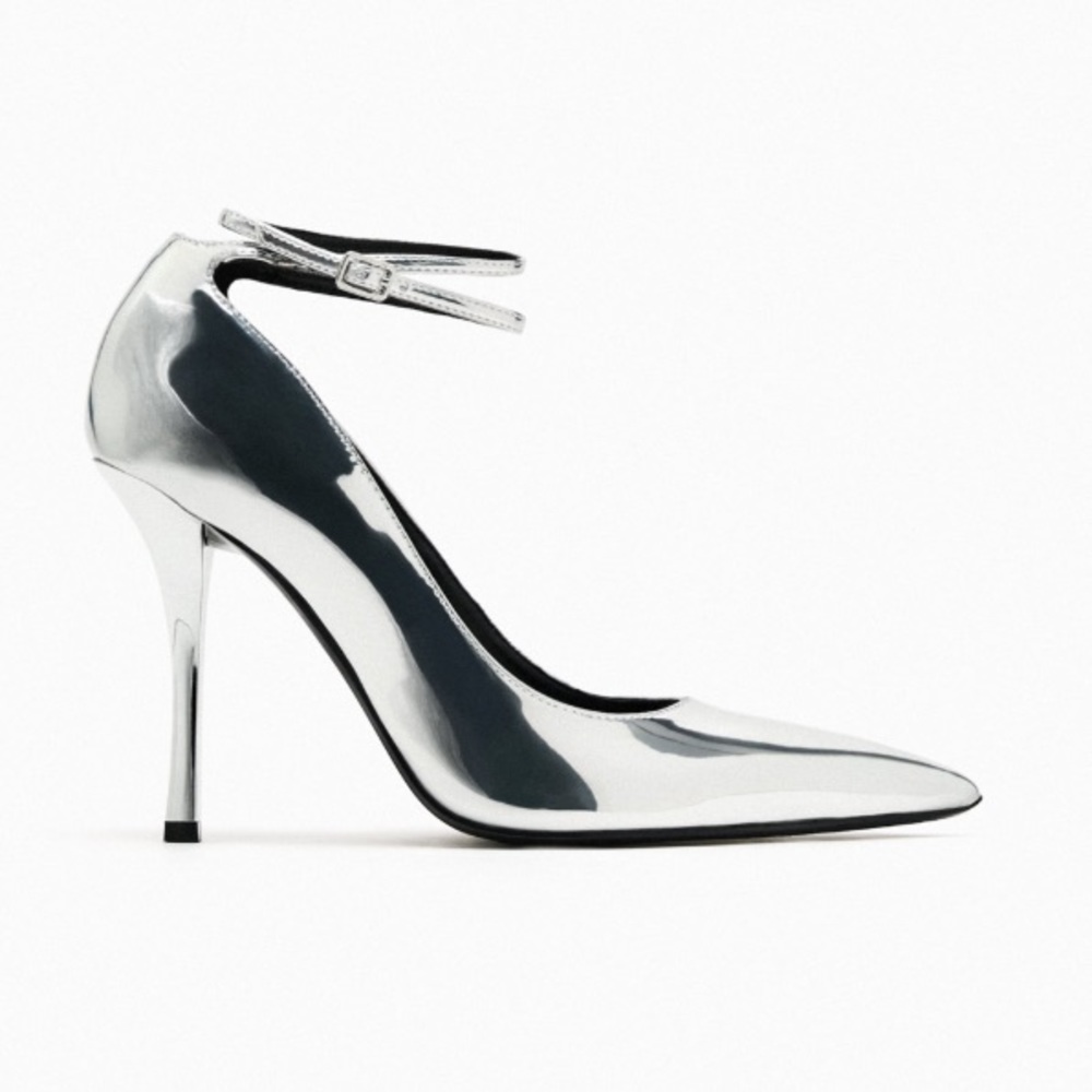 NEW! Zara Silver Metallic Heels Size 42 or 11 (US) - Picture 3 of 13